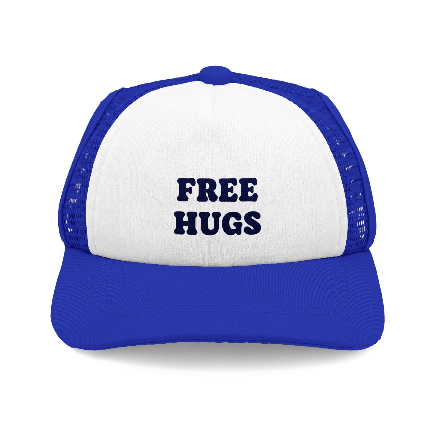 Free Hugs Trucker Hat | Foam Mesh Cap, Embroidered Text