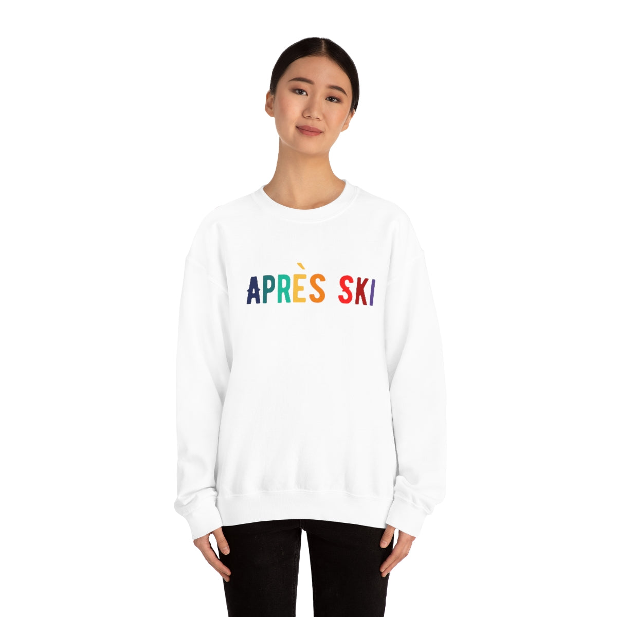 Apres Ski Unisex Heavy Blend Crewneck Sweatshirt, Colorado Gift, Girls Weekend