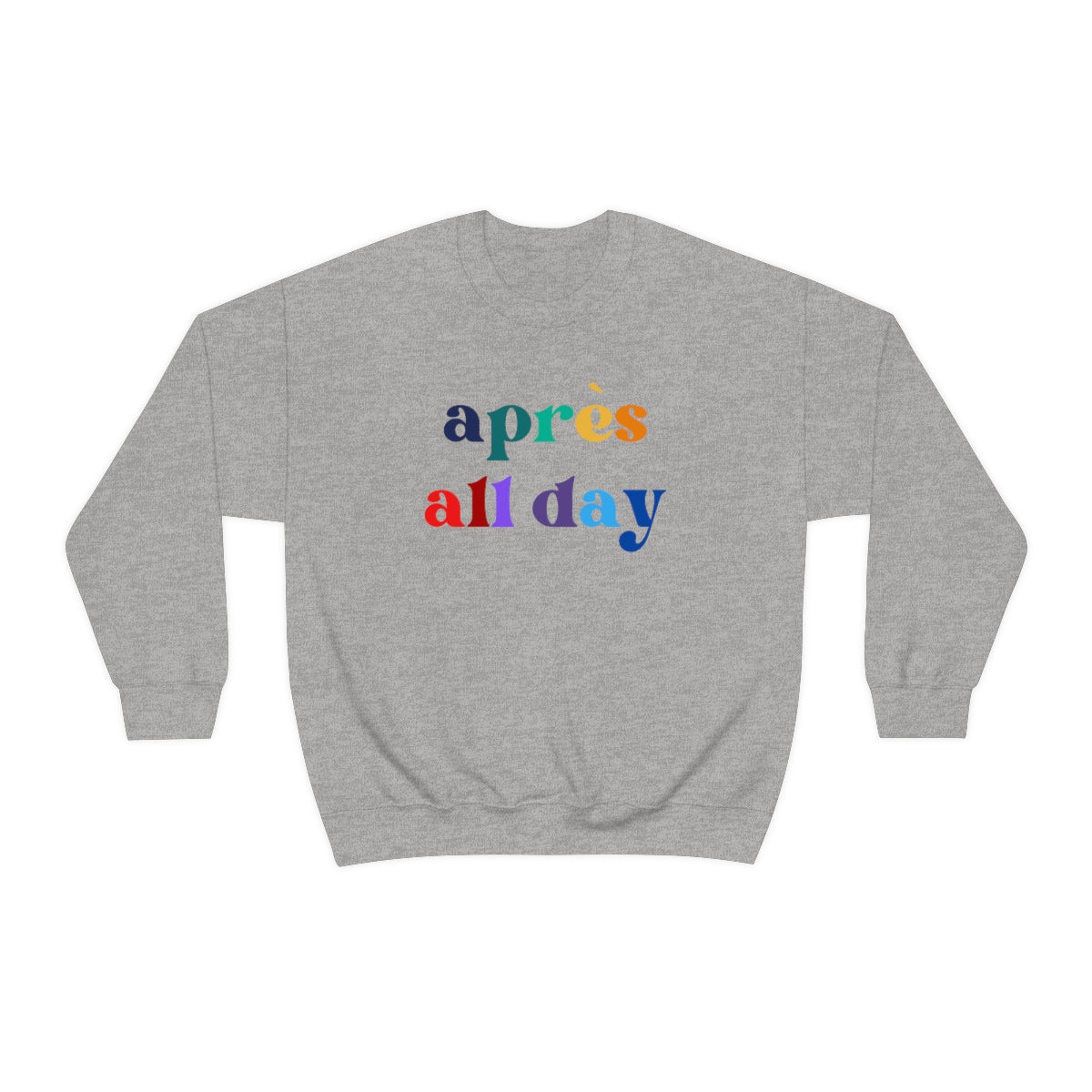 Apres Ski Unisex Heavy Blend Crewneck Sweatshirt, Girls SKi Weekend, Apres all day, colorado gifts