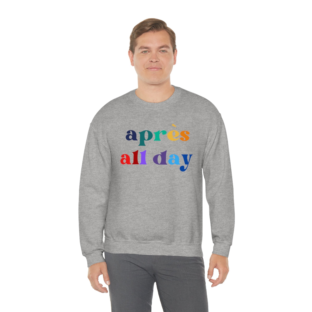 Apres Ski Unisex Heavy Blend Crewneck Sweatshirt, Girls SKi Weekend, Apres all day, colorado gifts