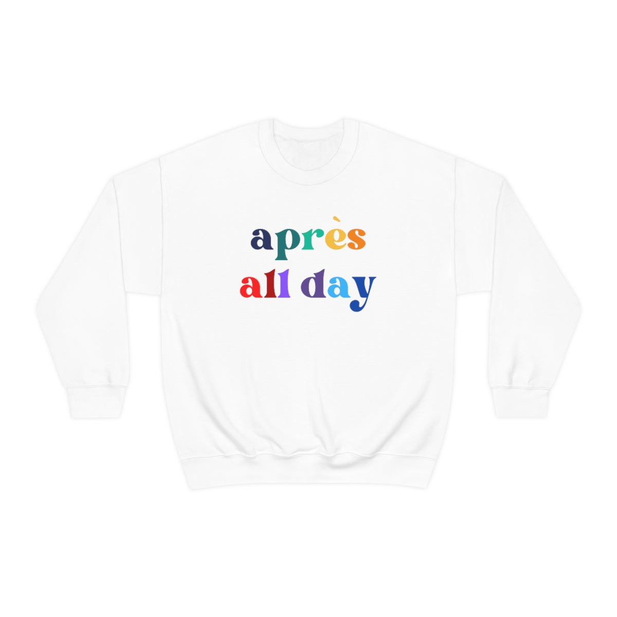 Apres Ski Unisex Heavy Blend Crewneck Sweatshirt, Girls SKi Weekend, Apres all day, colorado gifts