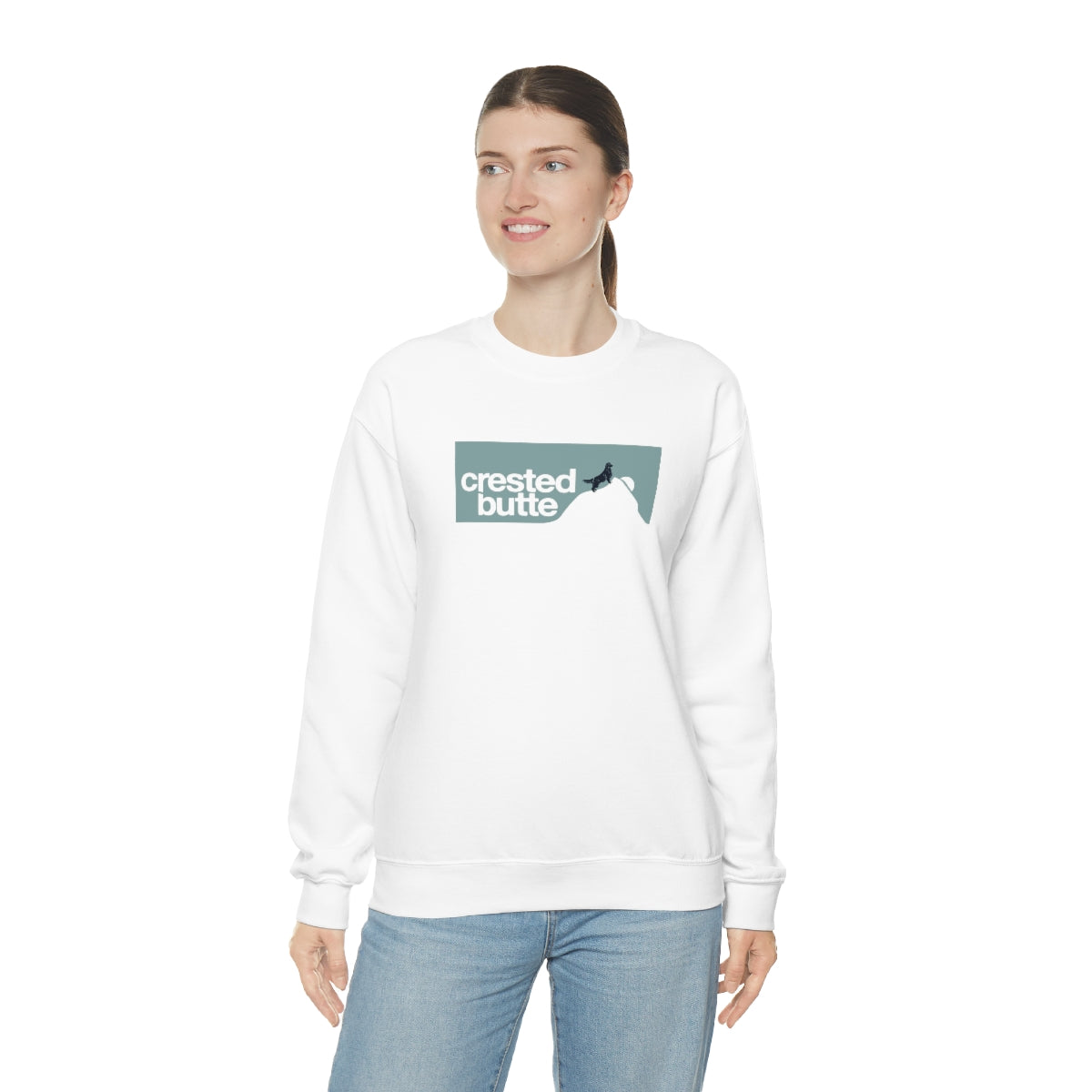 Crested Butte Unisex Heavy Blend Crewneck Sweatshirt, Colorado Gifts, Ski Vacation, Apres Ski, Skiing