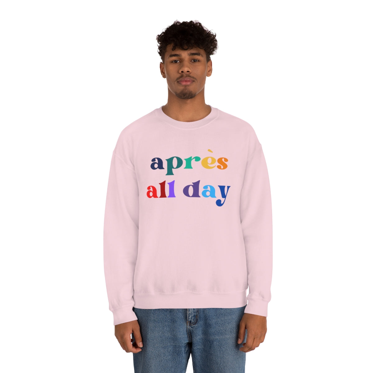 Apres Ski Unisex Heavy Blend Crewneck Sweatshirt, Girls SKi Weekend, Apres all day, colorado gifts