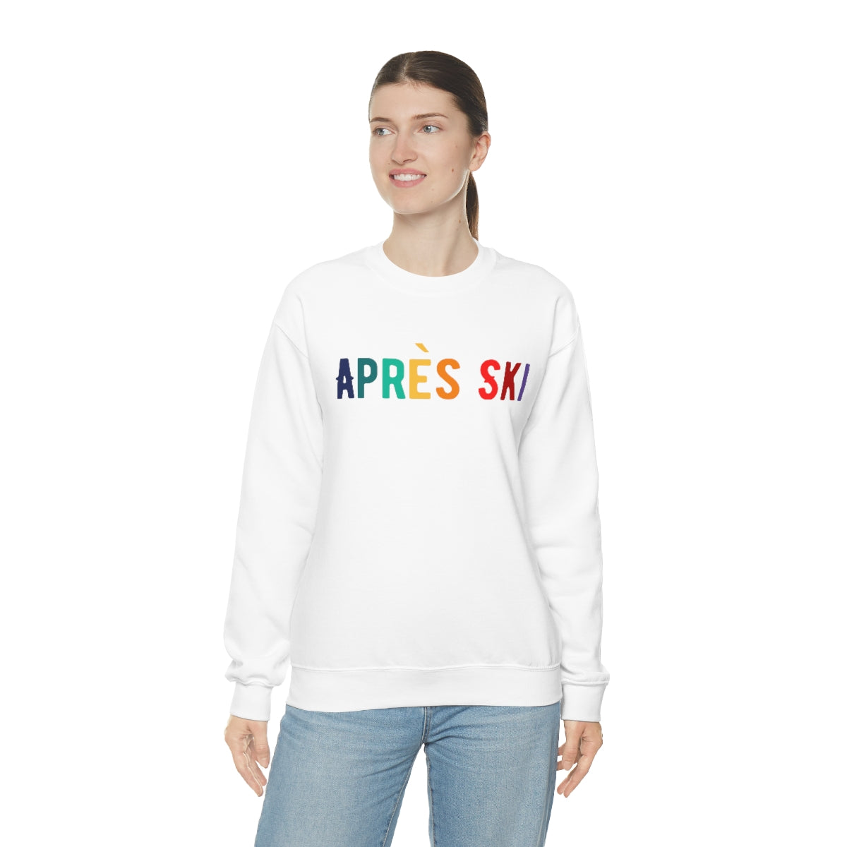 Apres Ski Unisex Heavy Blend Crewneck Sweatshirt, Colorado Gift, Girls Weekend