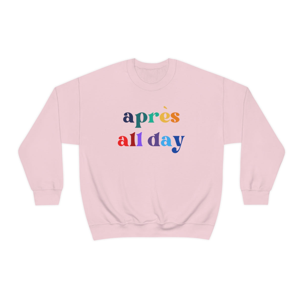 Apres Ski Unisex Heavy Blend Crewneck Sweatshirt, Girls SKi Weekend, Apres all day, colorado gifts