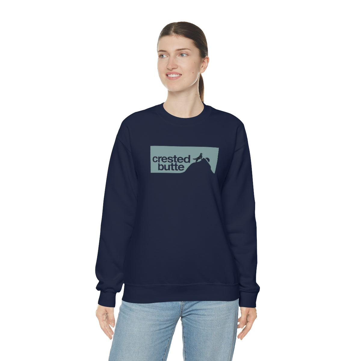 Crested Butte Unisex Heavy Blend Crewneck Sweatshirt, Colorado Gifts, Ski Vacation, Apres Ski, Skiing