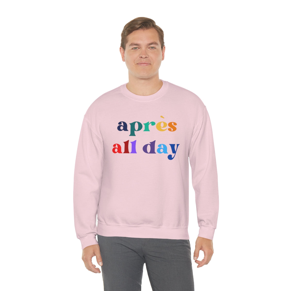 Apres Ski Unisex Heavy Blend Crewneck Sweatshirt, Girls SKi Weekend, Apres all day, colorado gifts