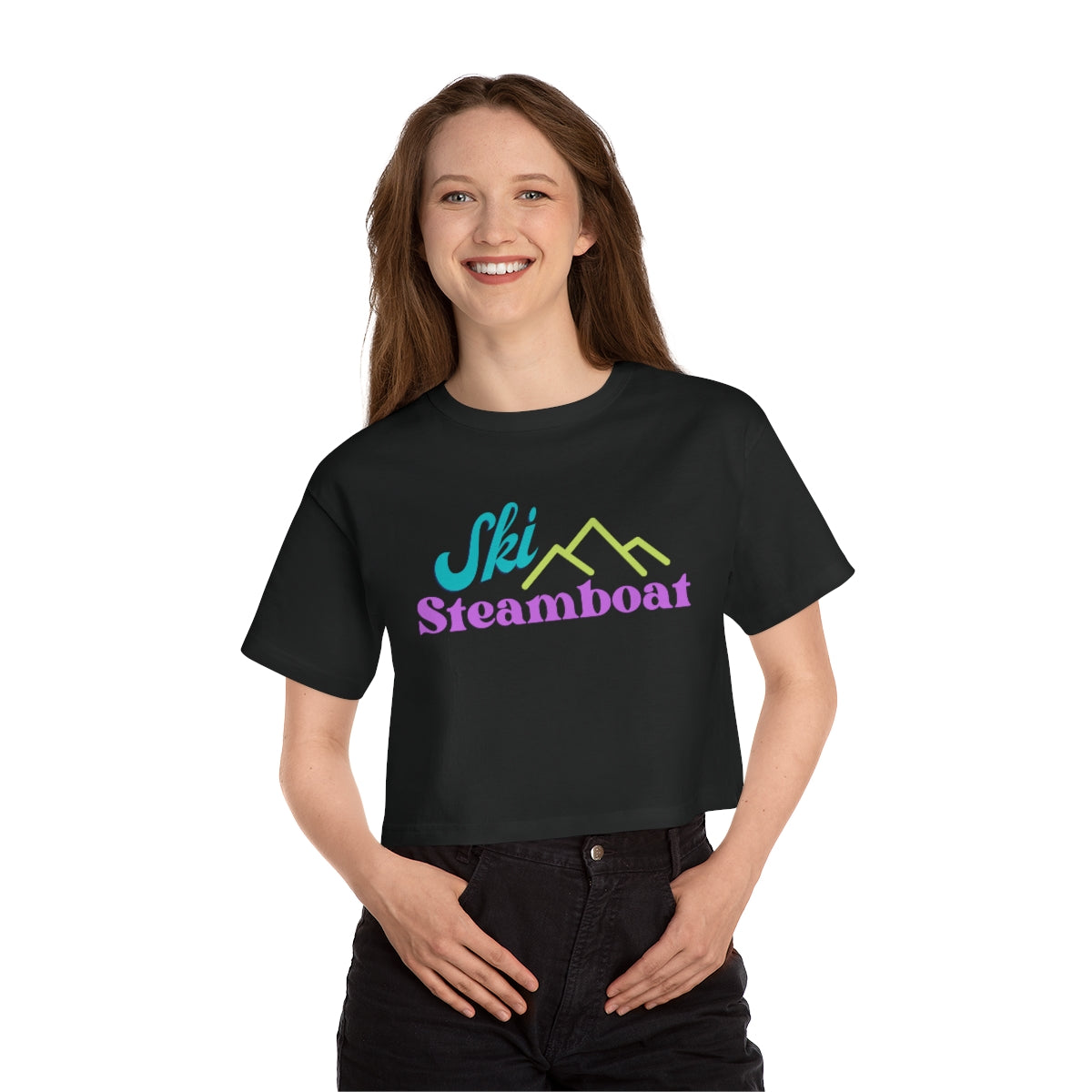 Steamboat Cropped T-Shirt,Ski Steamboat,Ski Colorado,Colorado Gifts