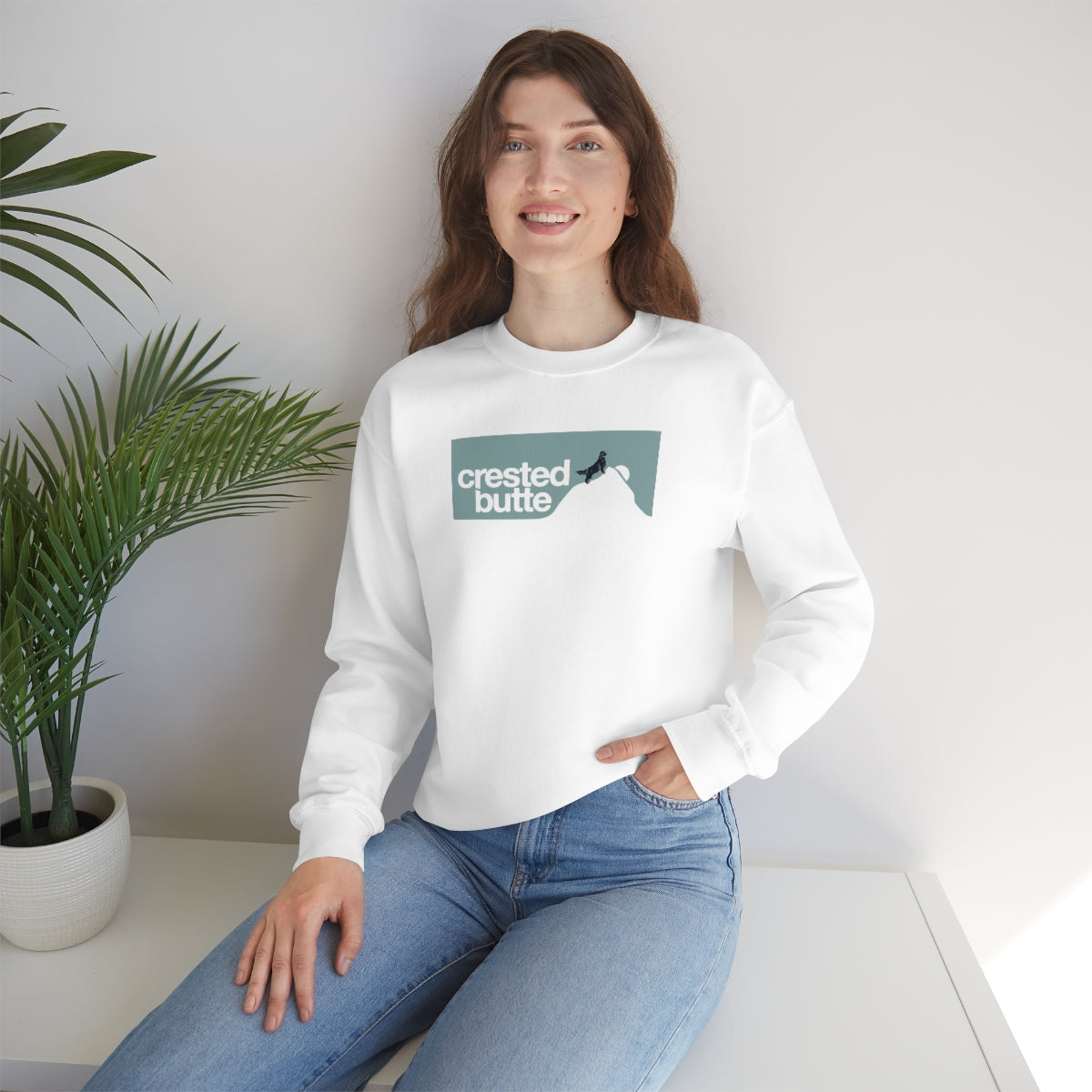 Crested Butte Unisex Heavy Blend Crewneck Sweatshirt, Colorado Gifts, Ski Vacation, Apres Ski, Skiing